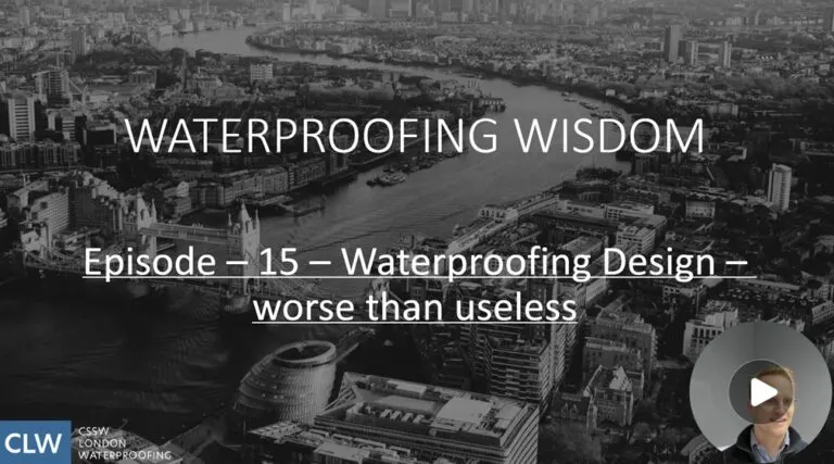 Waterproofing Wisdom Episode 15, when waterproofing design is worse than useless
